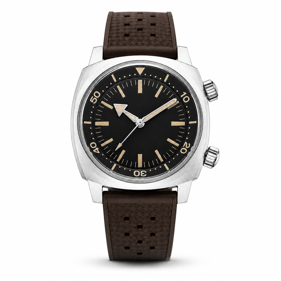 Black Dial Dual Crown Sport Watch
