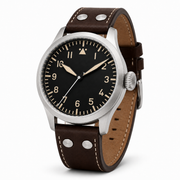 Black Pilot Leather Watch