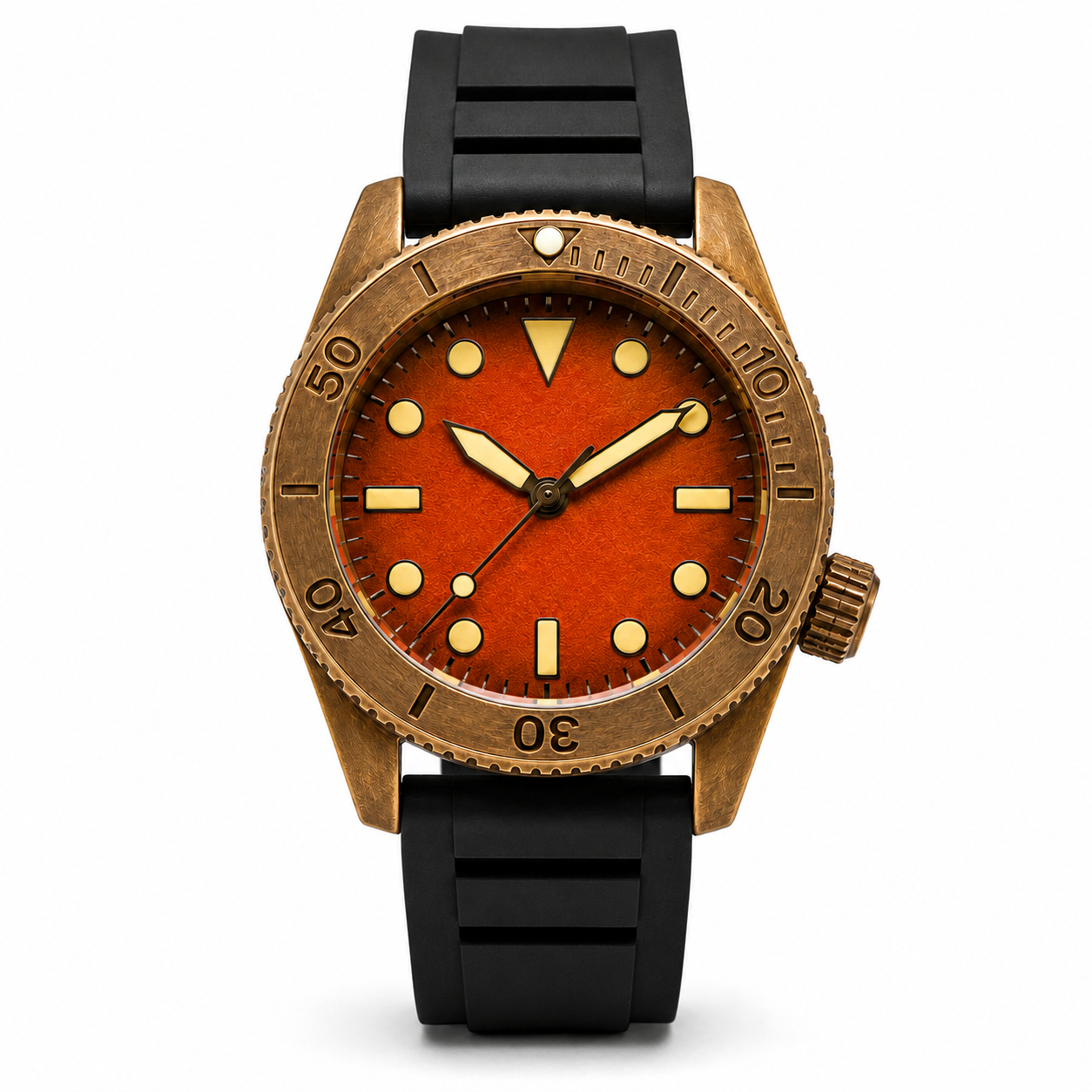 Bronze Orange Diver Rubber Watch