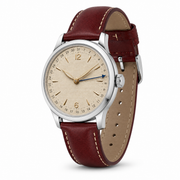 Champagne Pointer Date Leather Watch