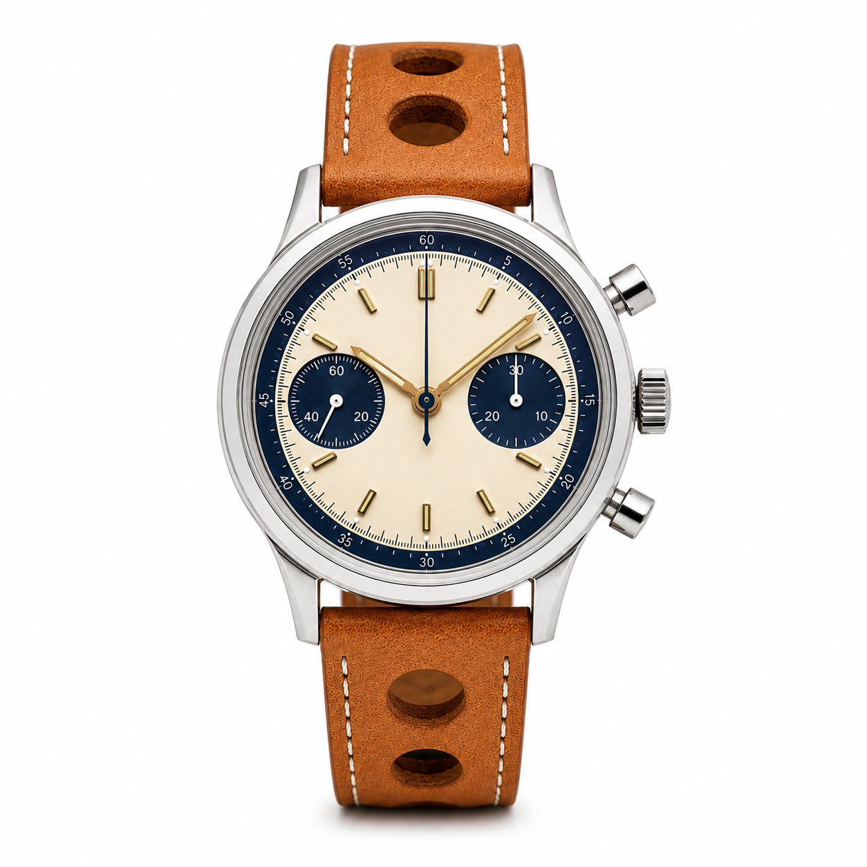 Cream Dial Retro Chronograph Watch