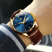 OLEVS 6898 Automatic Leather Watch