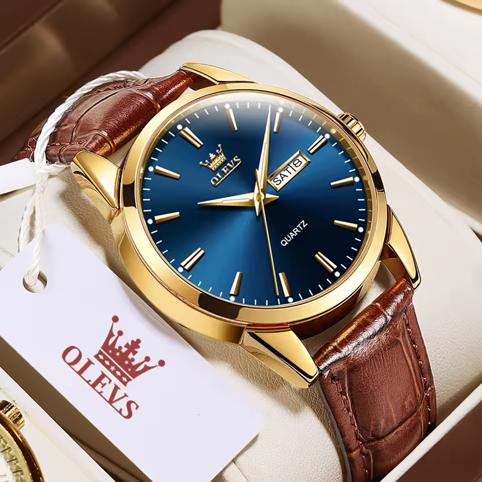 OLEVS 6898 Automatic Leather Watch