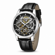 Openwork Mechanical Leather Watch