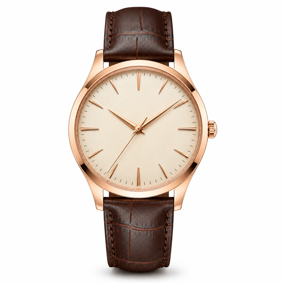 Rose Gold Classic Leather Watch
