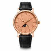 Rose Gold Moonphase Leather Watch