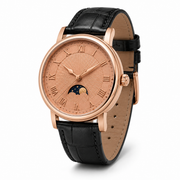 Rose Gold Moonphase Leather Watch