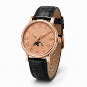 Rose Gold Moonphase Leather Watch