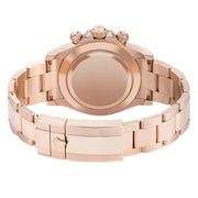 Daytona Watch 40MM Black Diamond Baguette Index Markers Dial Rose Gold