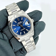Datejust 41mm Blue Dial Smooth Bezel Oyster Bracelet Steel Watch 126300