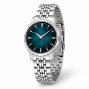 Teal Sunburst Steel Bracelet Watch