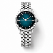 Teal Sunburst Steel Bracelet Watch