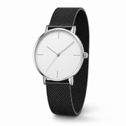 White Dial Mesh Strap Watch